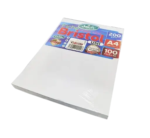 [EP-0044] Rame de 100 Fiches Bristol EXCELLES A4 200g/m² Uni Blanc