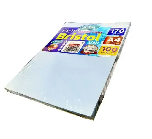 [EP-0050] Rame de 100 Fiches Bristol EXCELLES A4 170g/m² Uni Bleu