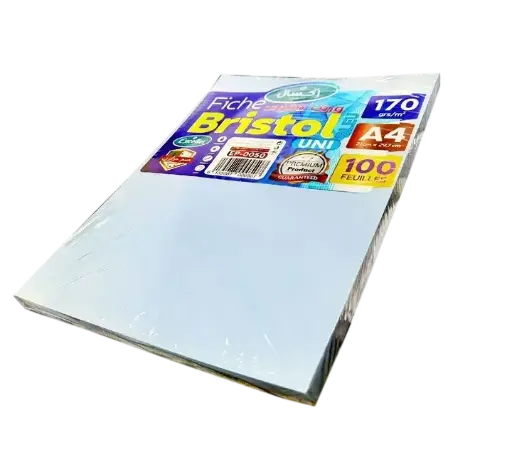 [EP-0050] Rame de 100 Fiches Bristol EXCELLES A4 170g/m² Uni Bleu