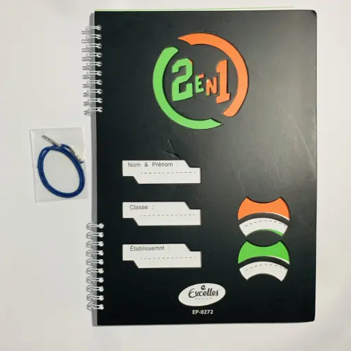 [EP-0272] Cahier à Spirale EXCELLES A4 150 Pages 2 Intercalaire Fermeture Elastique