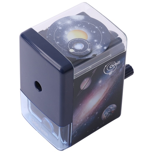 [ER10104] Taille Crayon à Manivelle DELI Orbit 1Trous avec Réservoir en Plastique Bleu