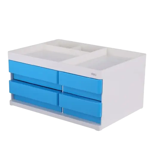 [EZ25030] Bloc de Rangement DELI 4 Tiroirs Vertical 131x189x264mm Bleu