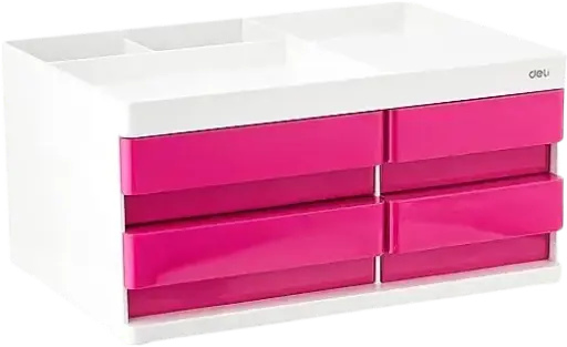 [EZ25040] Bloc de Rangement DELI 4 Tiroirs Vertical 131x189x264mm Rouge