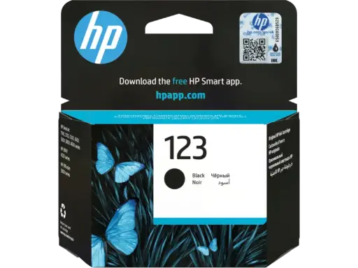 [F6V17AE] Cartouche D'encre HP 123 Noir pour Imprimantes DESKJET 3630 2130 3733 OFFICEJET 3835 4655