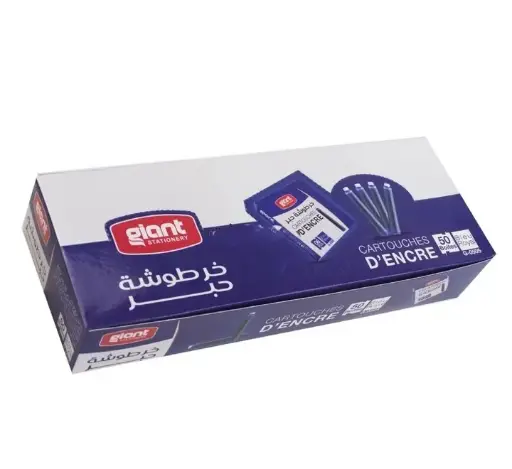 [G-0505] Boite de 6 Cartouches D'encre GIANT pour Stylo à Plume Bleu 
