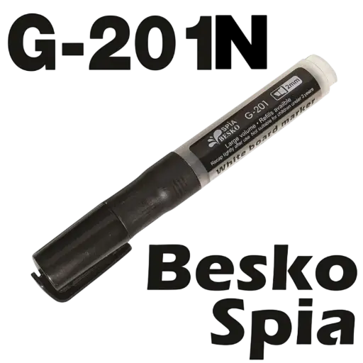 [G-201N] Marqueur Tableau Blanc BESKO Rechargeable Spia Coupé Noir