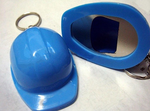 [GF-3347B] Porte clé Ouvre bouteille Forme Casque Bleu