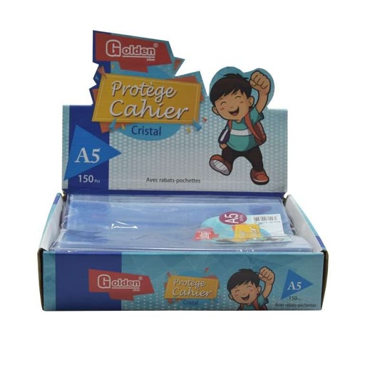 [GOLDEN_41031] Protège Cahier GOLDEN Cristal A5 PF Transparent