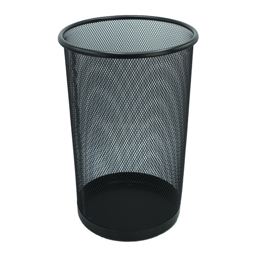 [H5001] Corbeille à Papier Métallique GM Ronde Noir/Gris