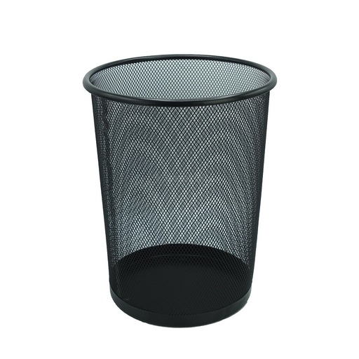 [H5002] Corbeille à Papier Métallique Ronde Noir