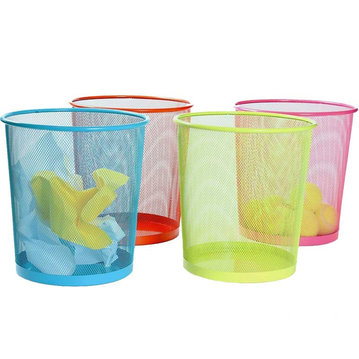 [H5003-C] Corbeille à Papier Métallique 8L Rond Multi-Couleurs