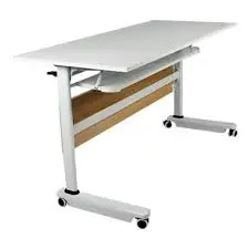[HG-TBP140X60B-W] Table pliante HUGO 1.40 x 0.60m Beige et Blanc