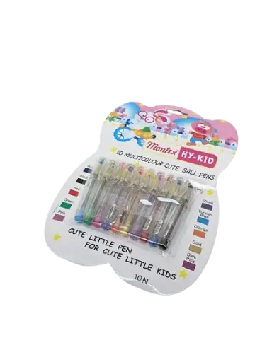 [HS10] Pochette de 10 Stylos gel MONTEX Glitter Hy-Speed Multi couleurs Sous Blister