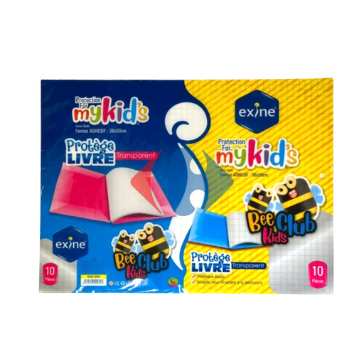 [IS02-005] Protège Livre Adhésif EXINE Bee Kid's Transparent Paquet de 10 PCS