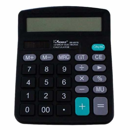 [KK-837B] Calculatrice De Bureau KENKO KK-837B 12 Chiffres Noir