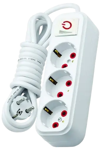 [M3P2-BMS] Multiprise BMS 3 prises 3 pôles 2m 220/250V 16A avec Interrupteur