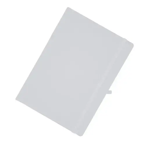 [NB-A4W] Notebook B5 200 pages Couverture PU à Fermeture élastique avec Boucle pour stylo Blanc