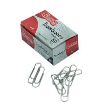 [P-0111] Trombones GOLDEN 28mm Boite de 50 Pièces Argent