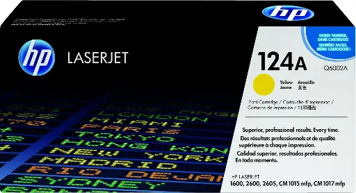 [Q6002A] Toner HP 124A Yellow Pour Imprimantes Laserjet 2600 1600 2605 CM1015 CM1017 