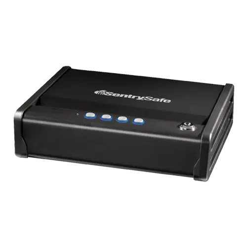 [QAP1BE] Coffre Fort Portable SENTRY SAFE à Code Numérique Et Empreintes Digitales Biométrique Pour Pistolet 8.1x30.7x25.1cm 5.4kg 2.2L