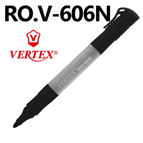[RO.V-606N] Marqueur pour Tableau Blanc Rechargeable VERTEX Rond Noir