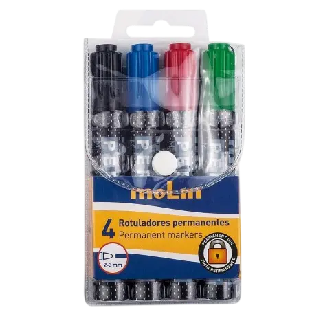 [RTP230-04W] Marqueur Permanent MOLIN Jeu de Multi-Couleurs