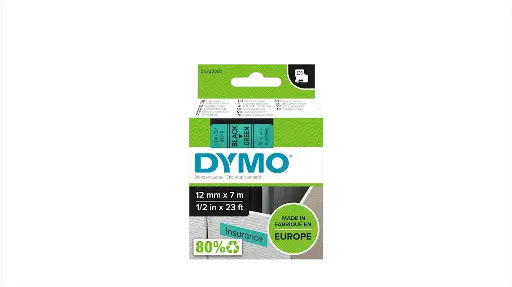 [S0720590] Recharge DYMO 45019 D1 pour Label Manger 100+/150 Noir Sur Vert