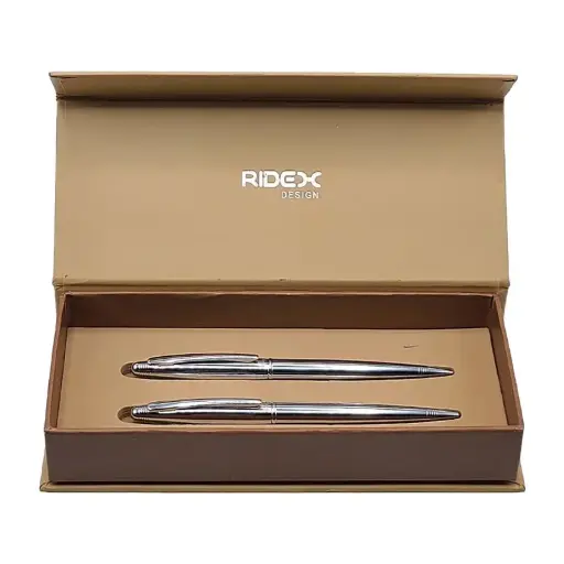 [SET17] Parrure 2 Stylos Ridex Roller et à Bille Luxe Silver