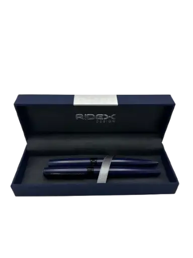 [SET5-B] Parure de 2 Stylo Bille et Roller RIDEX Bleu