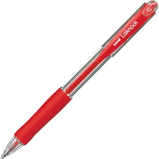 [SN-100(07)R] Stylo à Bille Rétractable UNIBALL Laknock 0.7mm Rouge