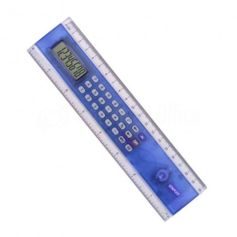 [ST-1118B] Réglette Calculatrice 20cm Plastique Bleu